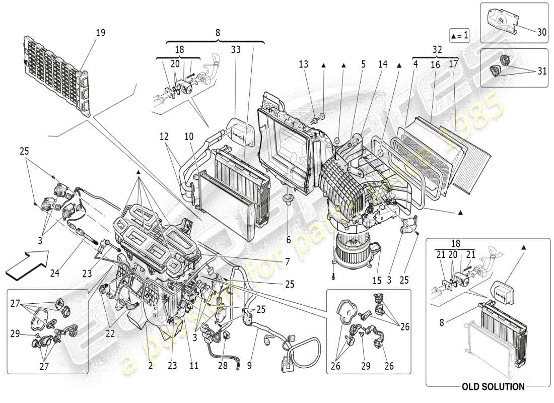 maserati ghibli (2019) unità a/c: dispositivi di plancia schema particolare