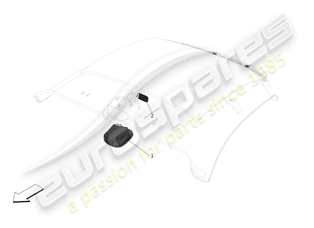 maserati mc20 (2023) dispositivi interni al veicolo diagramma delle parti
