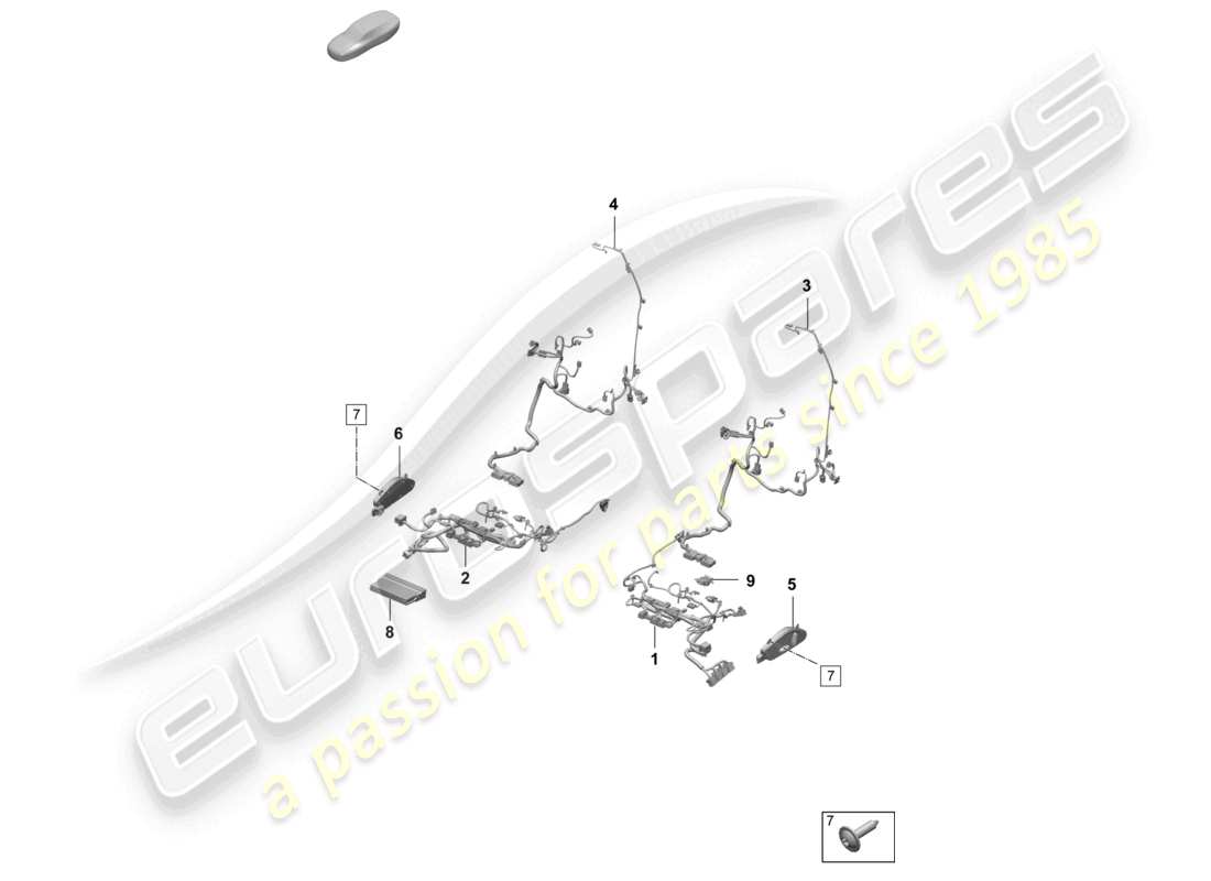 un diagramma delle parti dal catalogo delle parti porsche 2025 (macan-e)