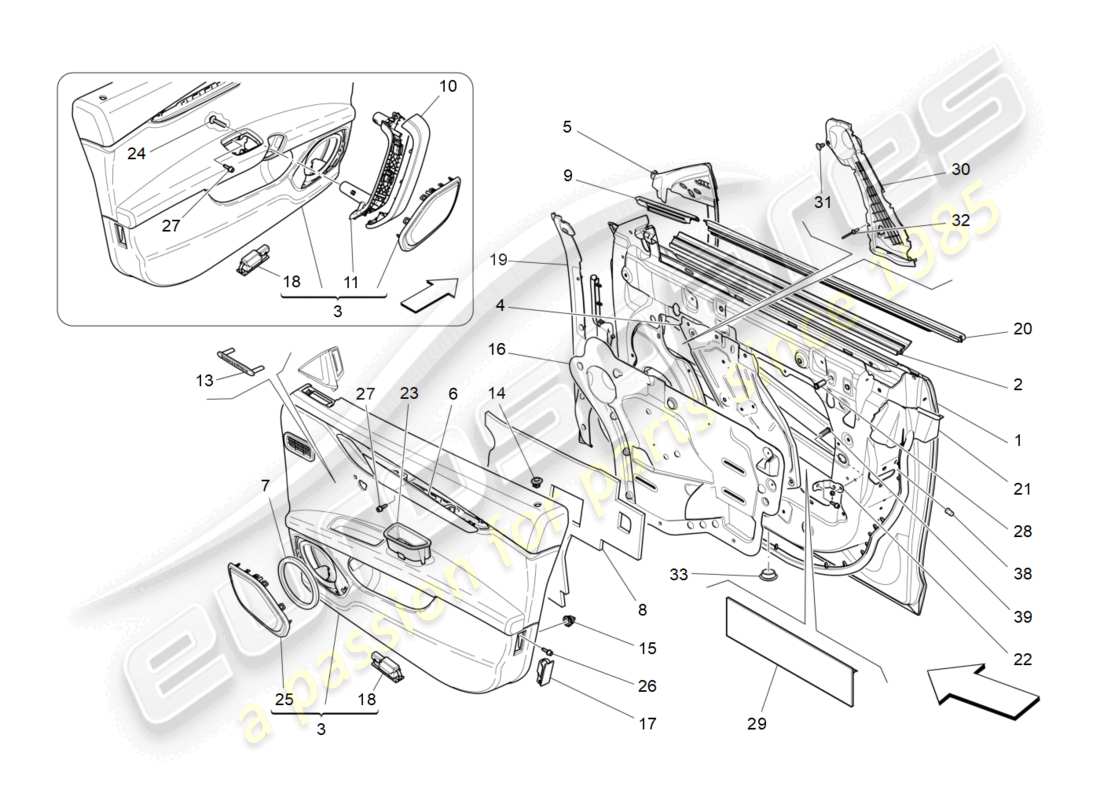 un diagramma delle parti dal catalogo delle parti maserati ghibli (2016)