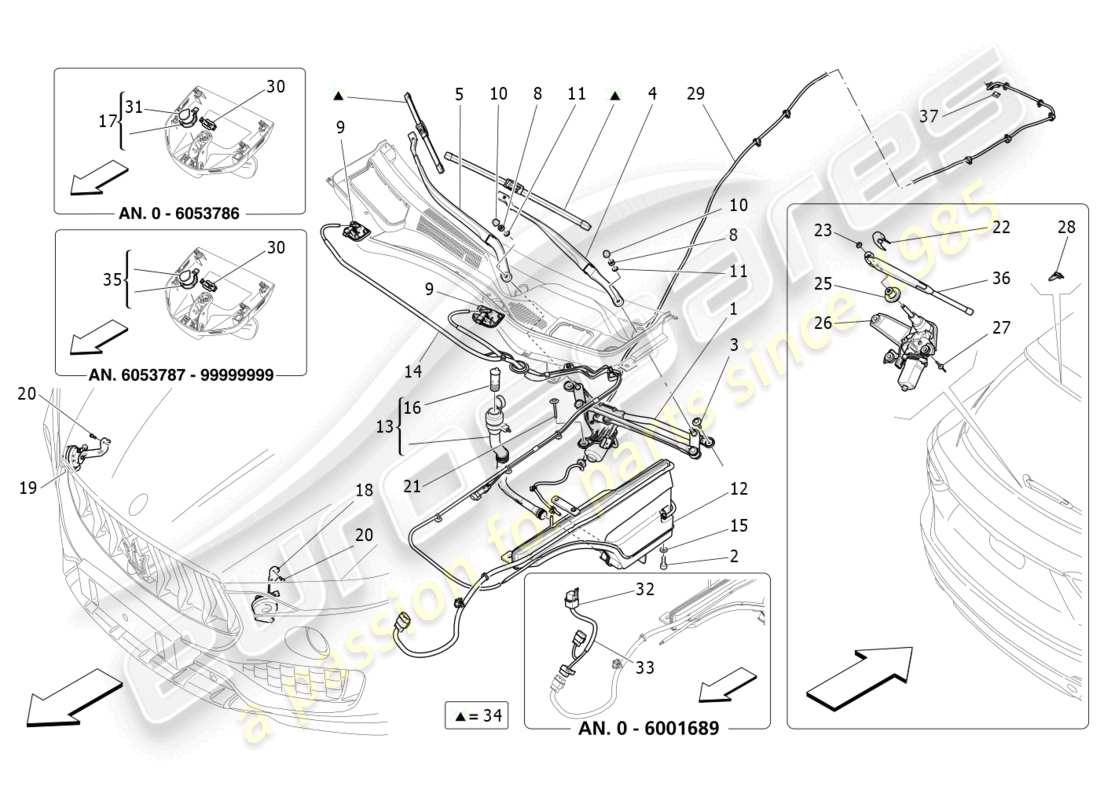 un diagramma delle parti dal catalogo delle parti Maserati Levante (2019)