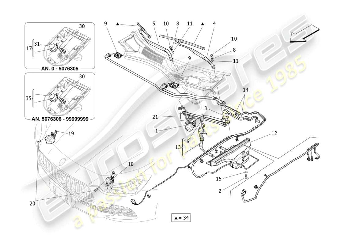 un diagramma delle parti dal catalogo delle parti maserati ghibli fragment (2022)