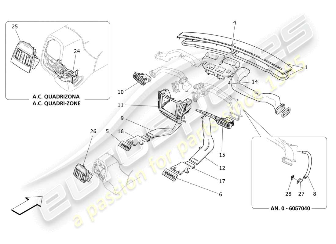 un diagramma delle parti dal catalogo delle parti maserati levante gts (2020)