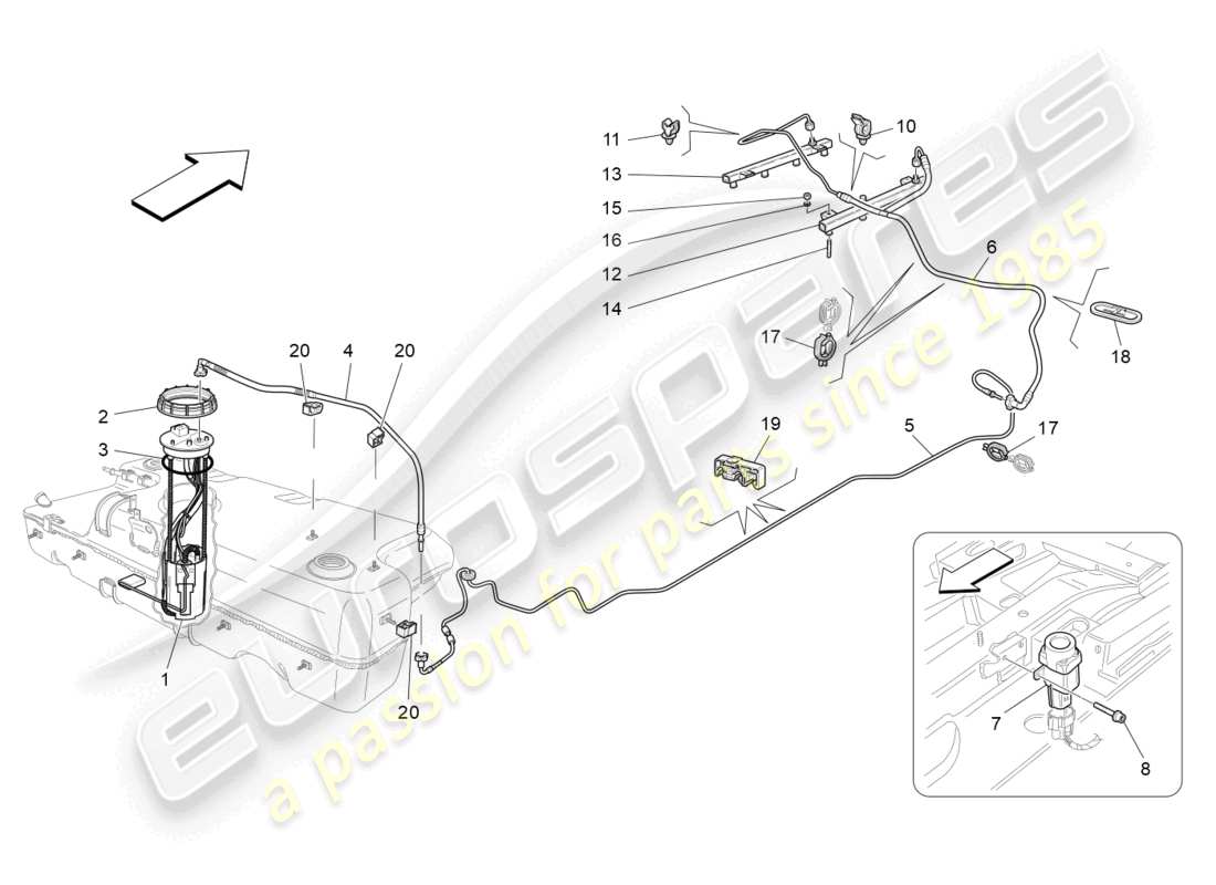 uno schema delle parti dal catalogo delle parti maserati grancabrio