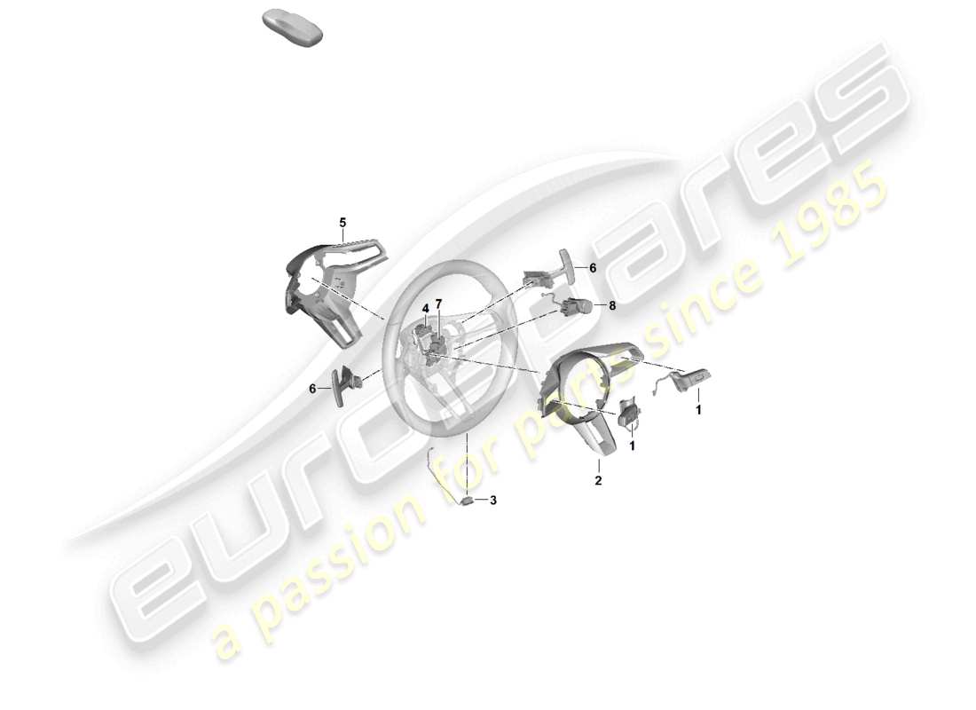 porsche 2025 (panamera 976) volante parti singole diagramma delle parti