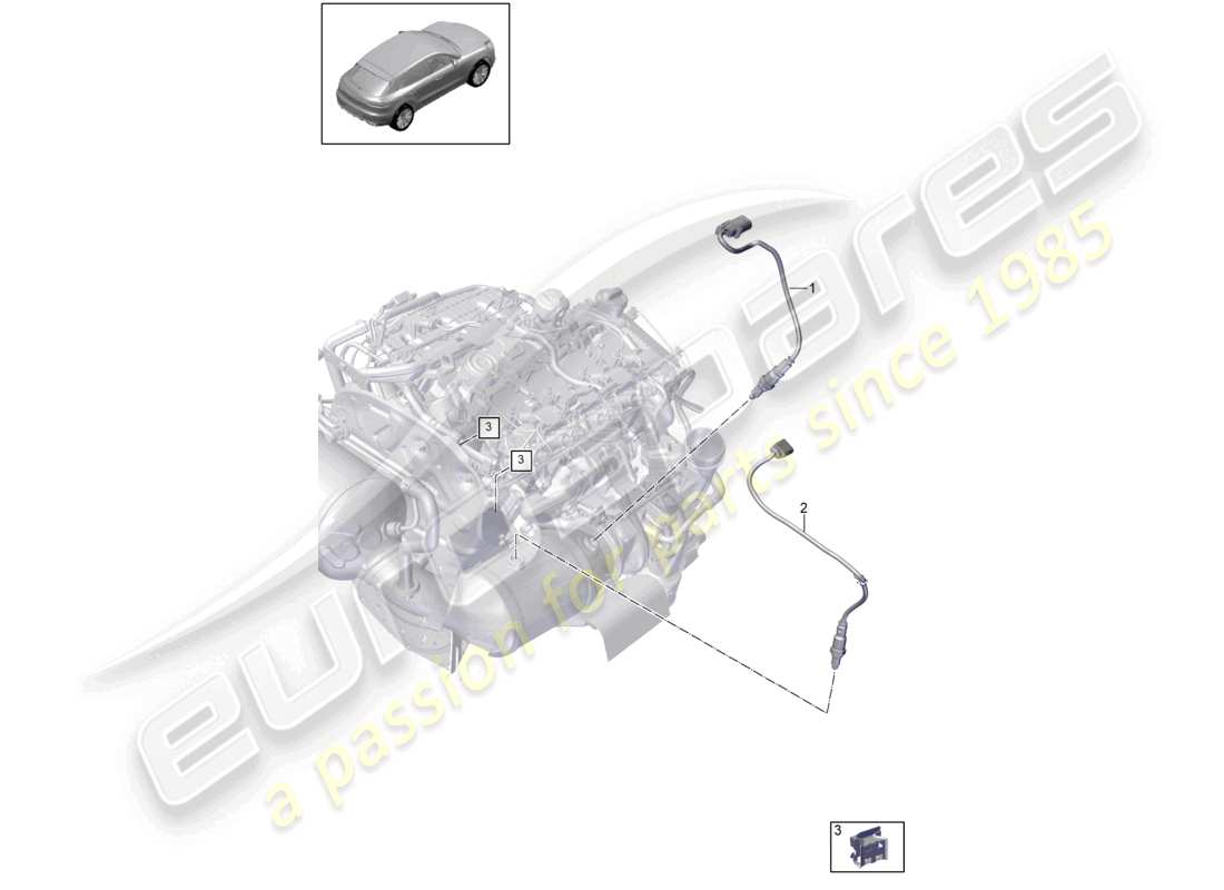 porsche 2021 (macan) sonda lambda sensore di temperatura diagramma delle parti