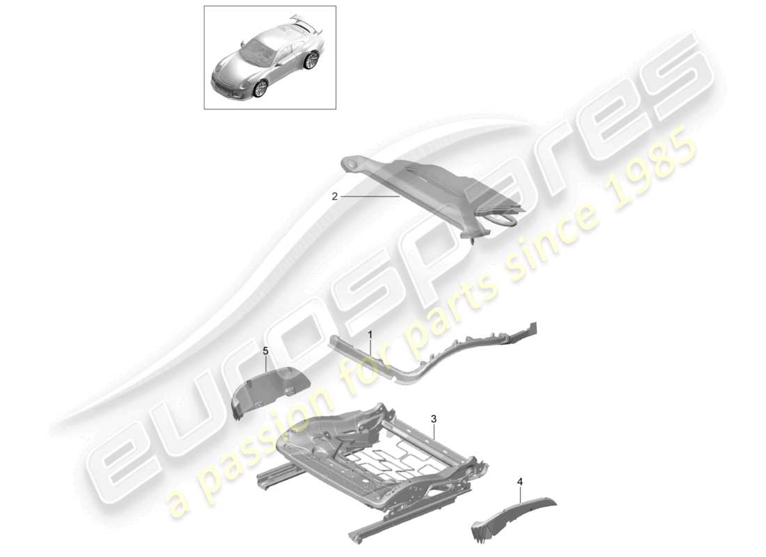 porsche 2021 (991-2 r/gt3/rs) imbottitura del sedile telaio sedile sportivo plus kit di riparazione schema delle parti