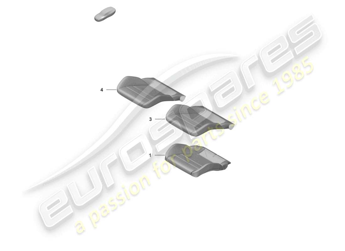 porsche 2024 (992-1) parte in schiuma coprisedile sedile sportivo per modelli con ventilazione del sedile diagramma delle parti