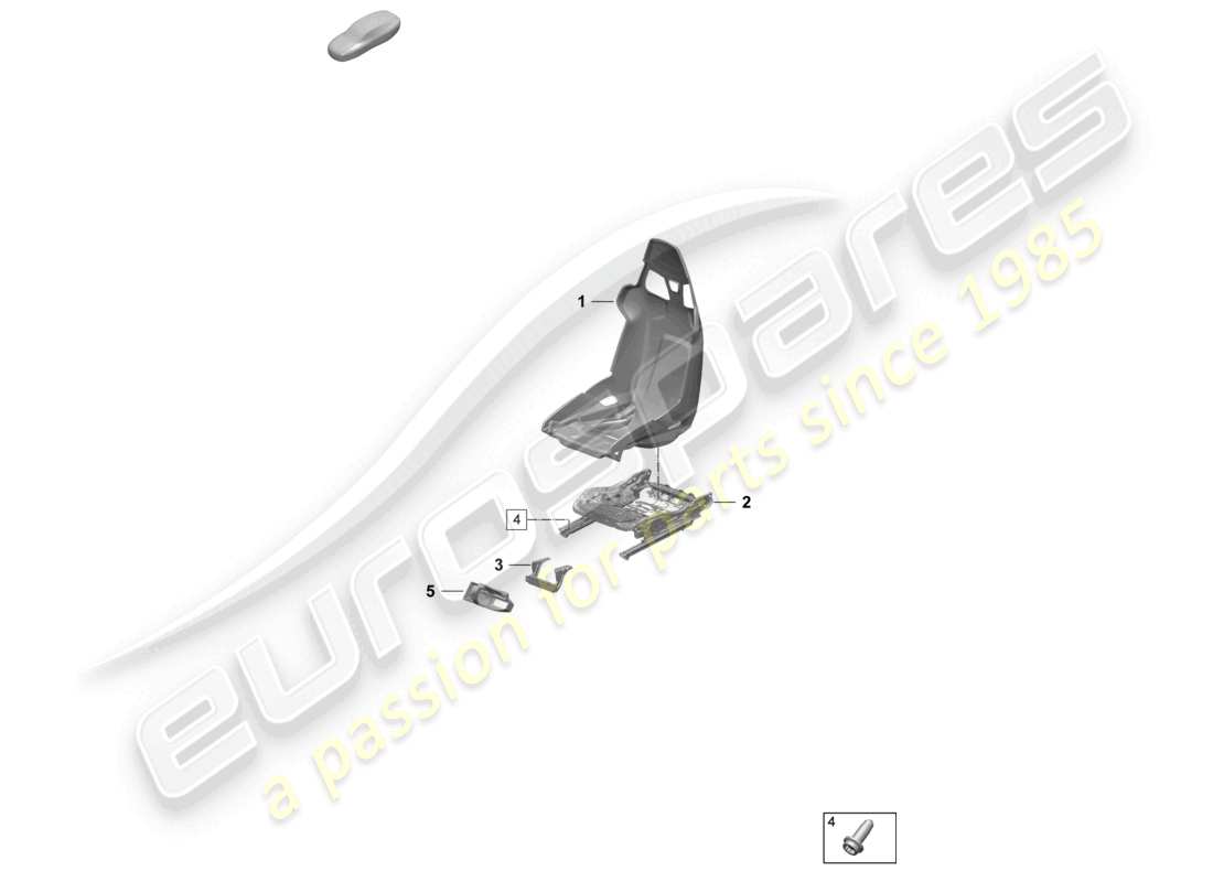 porsche 2026 (taycan 9j1-2) sedile a secchiello diagramma delle parti