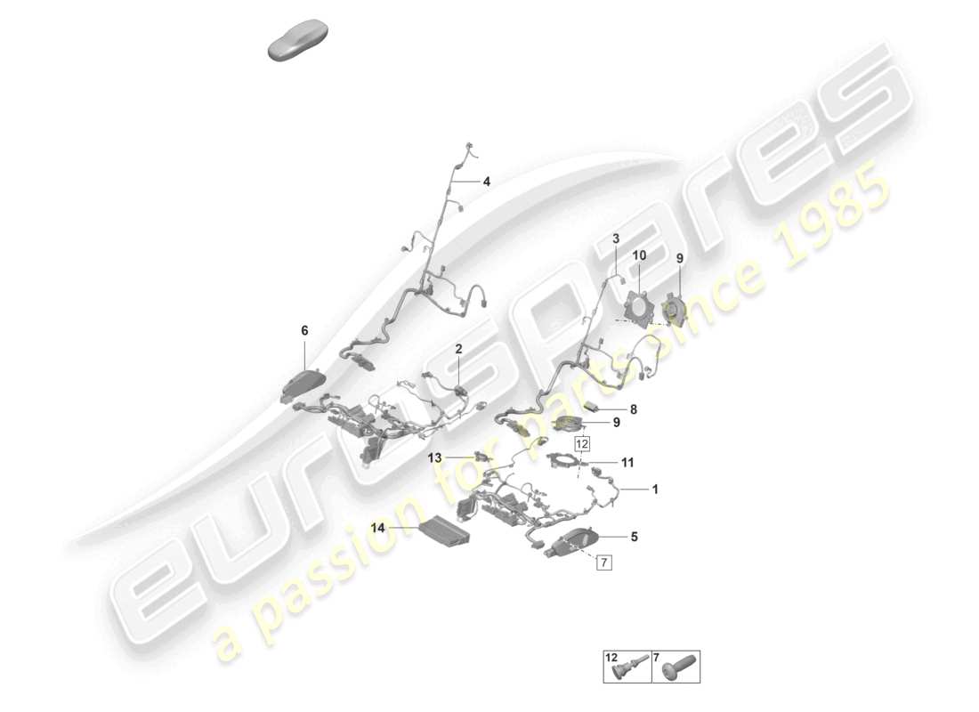 porsche 2021 (taycan 9j1-1) sedile comfort elettrico diagramma delle parti