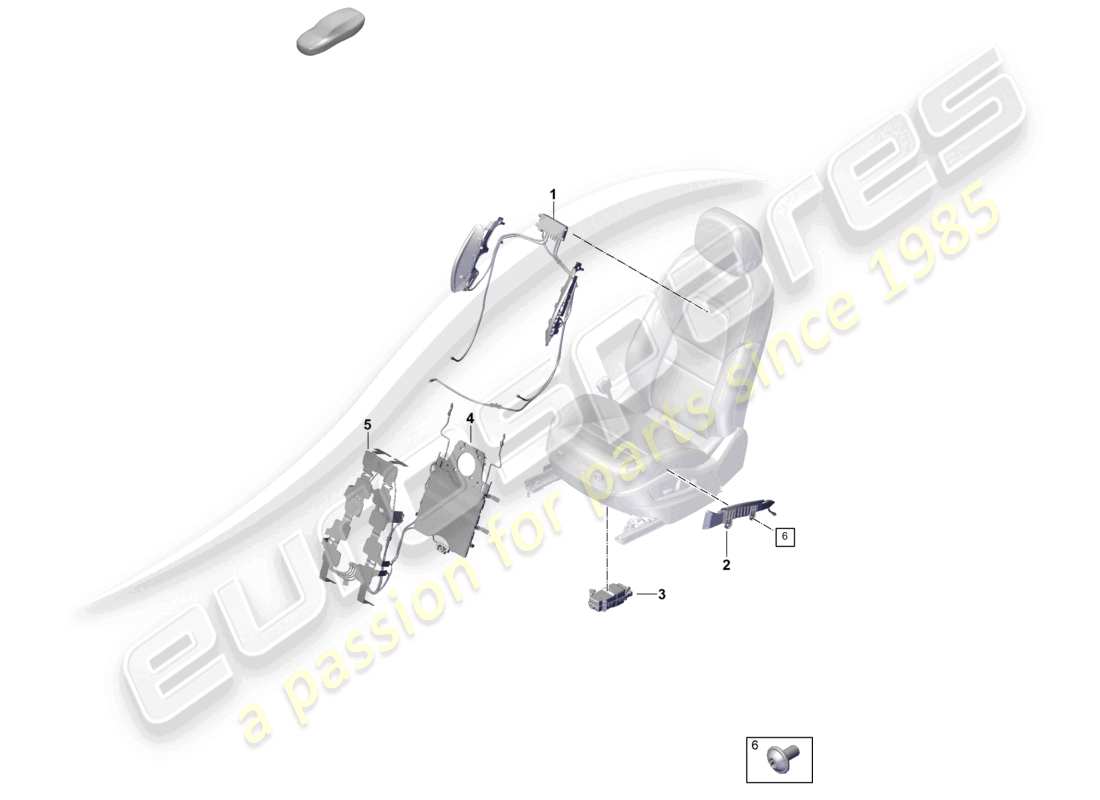 porsche 2026 (cayenne e3 pa) componenti pneumatici per sedile comfort sedile sportivo schema delle parti