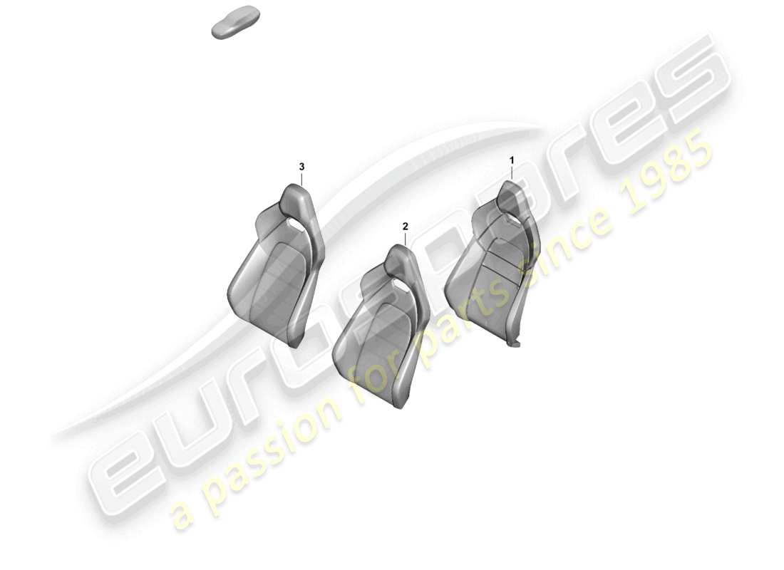 porsche 2026 (panamera 976) parte in schiuma copertura dello schienale del sedile sportivo diagramma delle parti