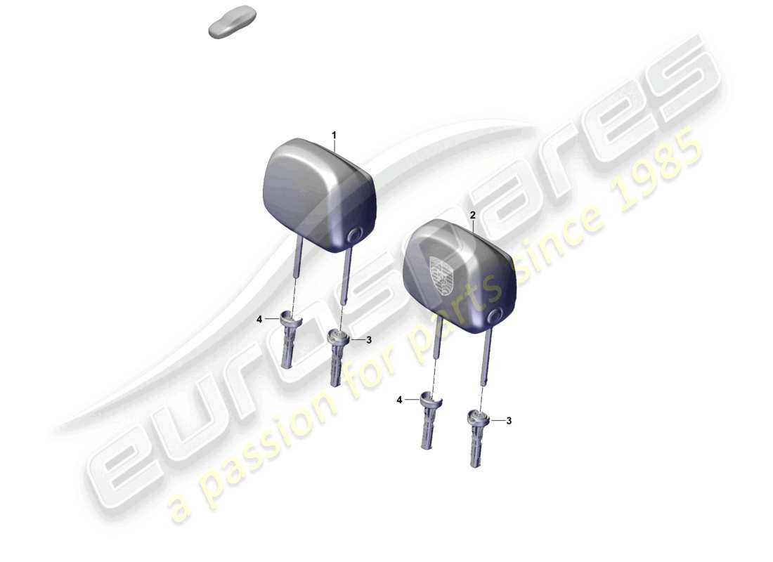 porsche 2025 (cayenne e3 pa) poggiatesta anteriori sedile standard sedile comfort schema delle parti