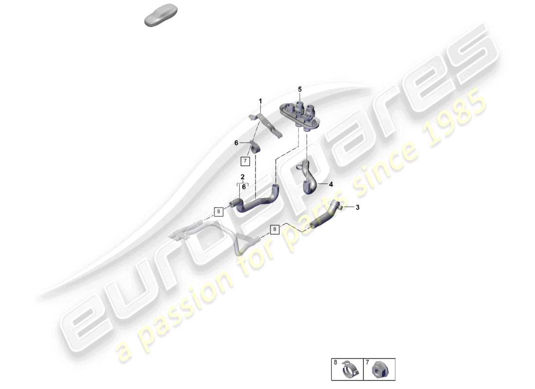 porsche 2025 (cayenne e3 pa) riscaldatore posteriore sistema di raffreddamento della batteria per veicoli con trazione ibrida schema dei componenti