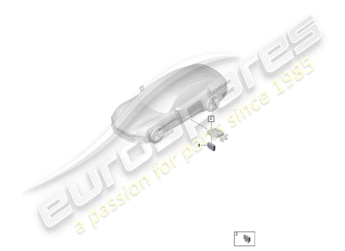 porsche 2025 (panamera 976) scatola dei fusibili fusibile piatto sedili posteriori sinistro e destro schema delle parti