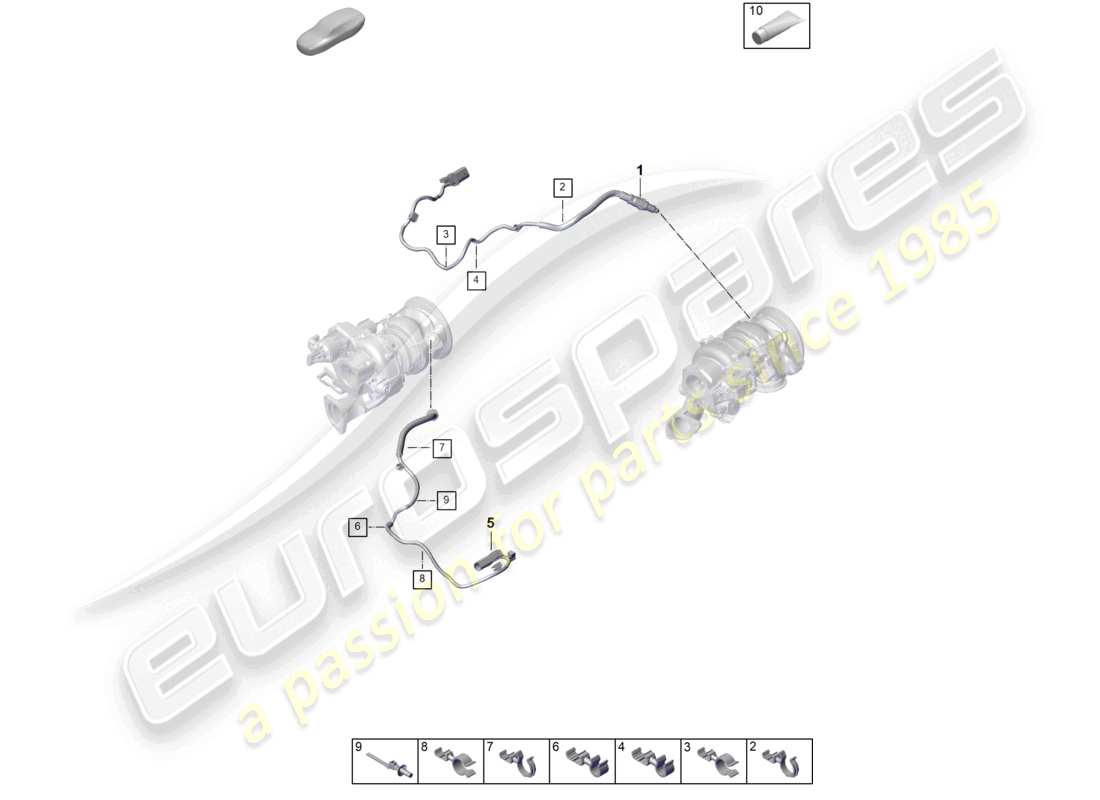 porsche 2025 (panamera 976) schema elettrico della sonda lambda del turbocompressore a gas di scarico