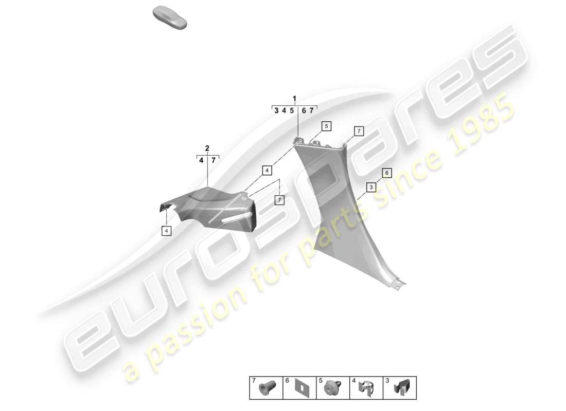 porsche 2024 (718 boxster spyder) schema delle parti del montante b