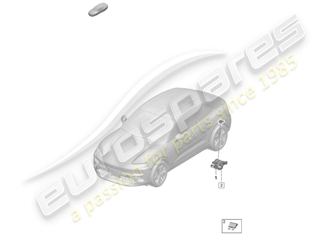 porsche 2025 (macan-e) scatola dei fusibili parte posteriore sinistra diagramma delle parti
