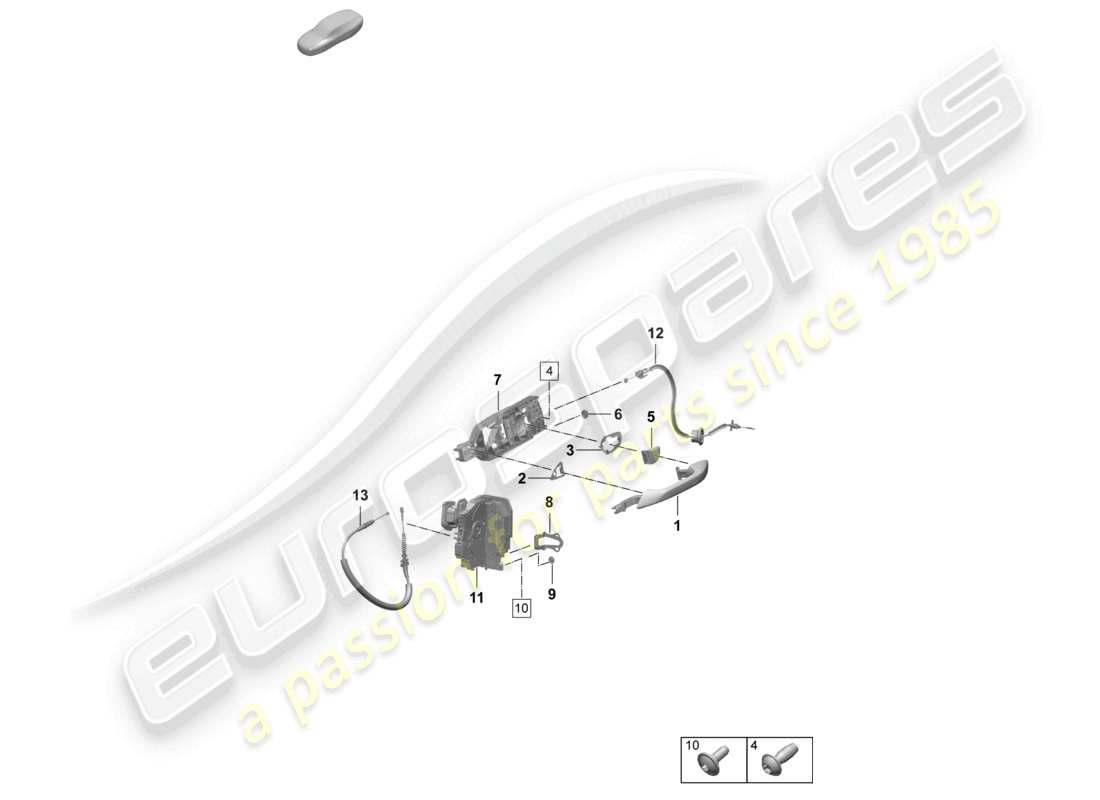 porsche 2025 (macan-e) maniglie delle porte anteriori serratura della porta accessori schema delle parti
