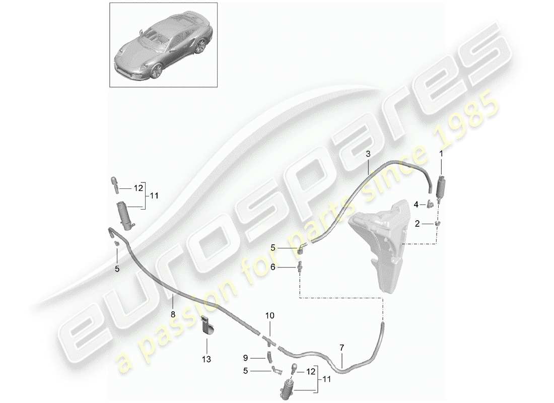 porsche 2018 (991-2 turbo) impianto rondella diagramma delle parti