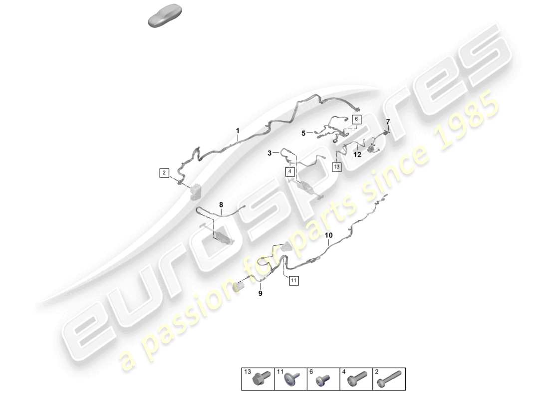 porsche 2026 (panamera 976) diagramma delle parti del cavo ad alta tensione