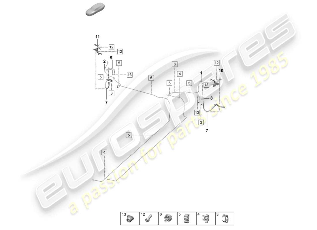 porsche 2025 (macan-e) centro linea freno sottoscocca posteriore diagramma delle parti