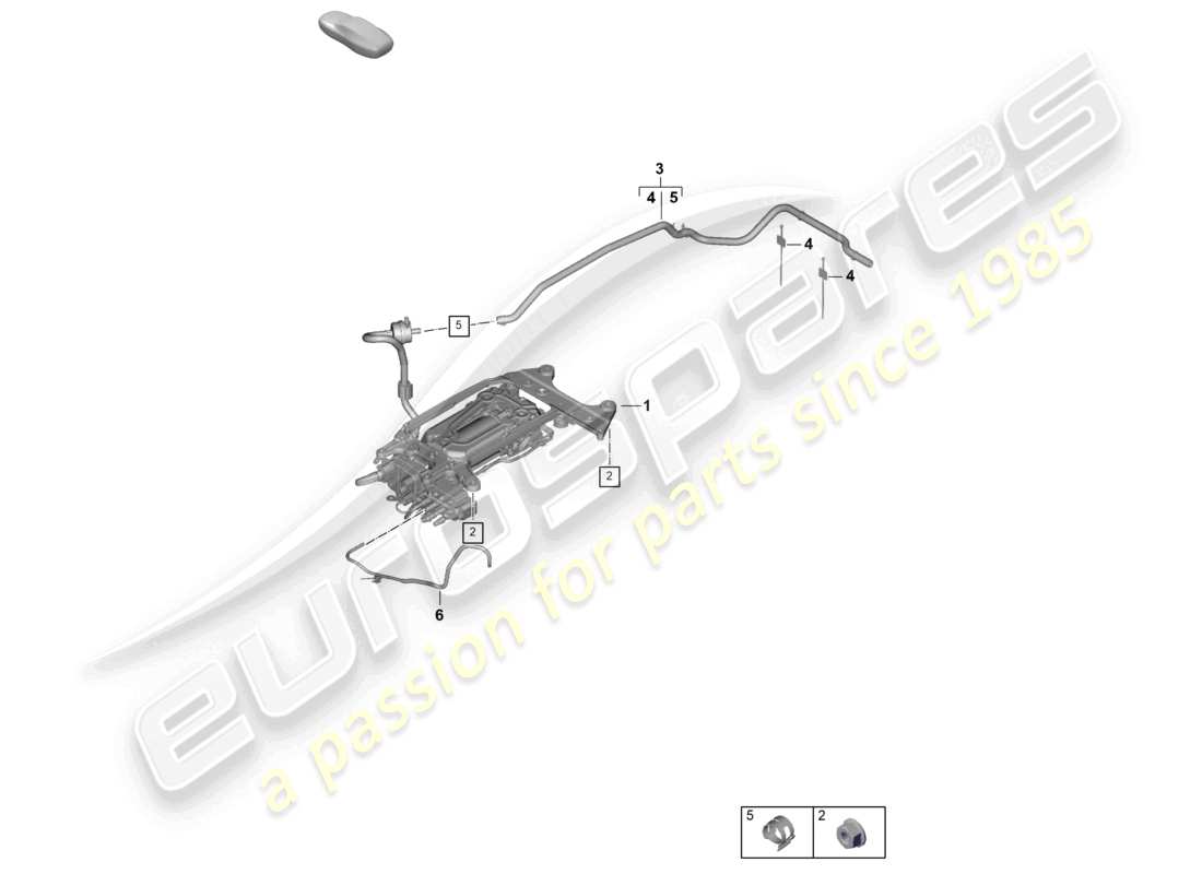 porsche 2026 (panamera 976) diagramma delle parti dell'unità di alimentazione dell'aria del compressore