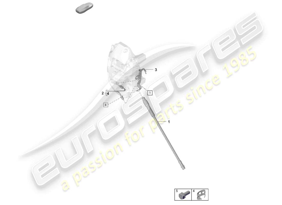 porsche 2024 (panamera 971-2) schema dei componenti del tubo/tubo del freno dal tubo del freno posteriore all'alloggiamento della pinza del freno