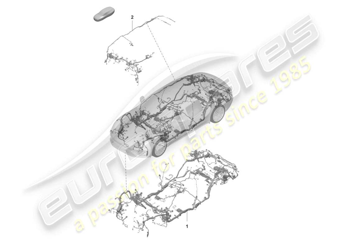 porsche 2021 (panamera 971-2) schema elettrico del set di cavi per abitacolo e cruscotto