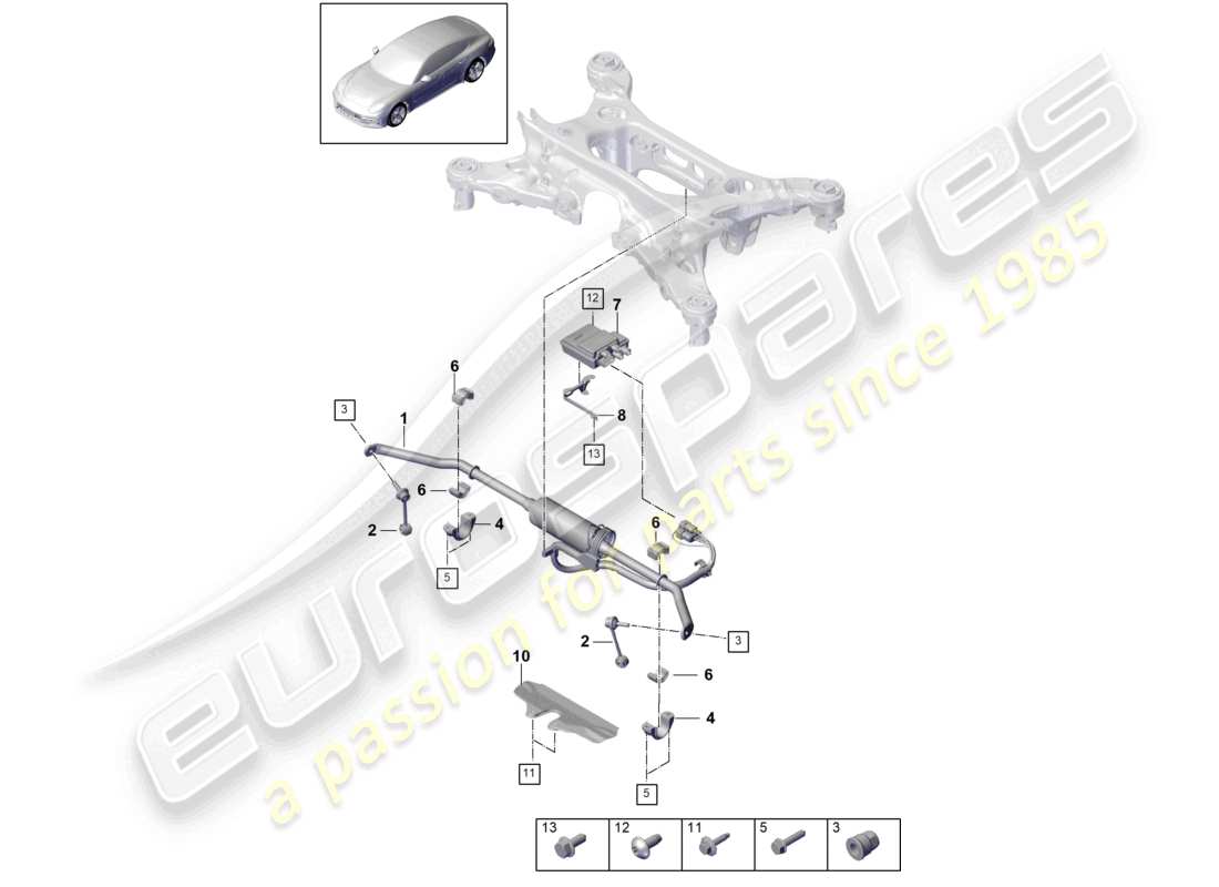 porsche 2021 (panamera 971-1) barra antirollio unità di controllo per la stabilizzazione attiva del rollio schema delle parti