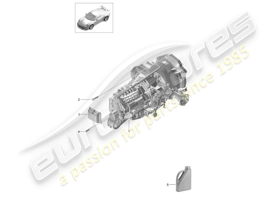 porsche 2021 (991-2 r/gt3/rs) schema delle parti del cambio manuale
