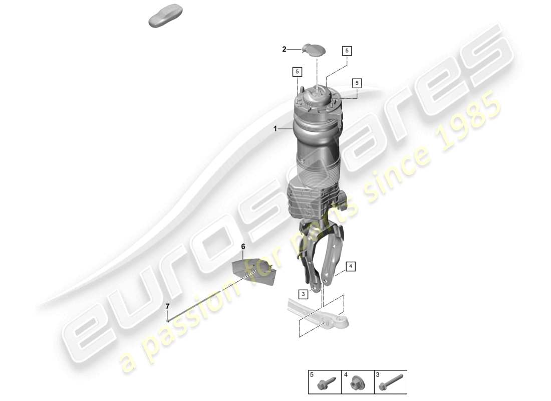 porsche 2026 (cayenne e3 pa) sospensione pneumatica modulo sospensione pneumatica (completo) schema delle parti