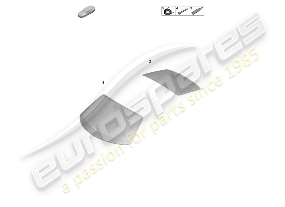 porsche 2024 (992-2 gt3/rs/st) parabrezza lunotto posteriore diagramma delle parti