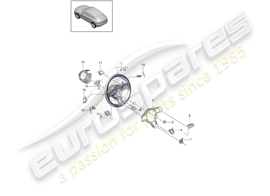 porsche 2021 (macan) volante schema delle parti