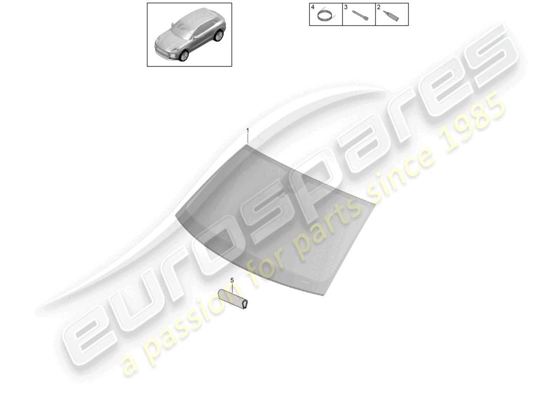 porsche 2021 (macan) parabrezza diagramma delle parti