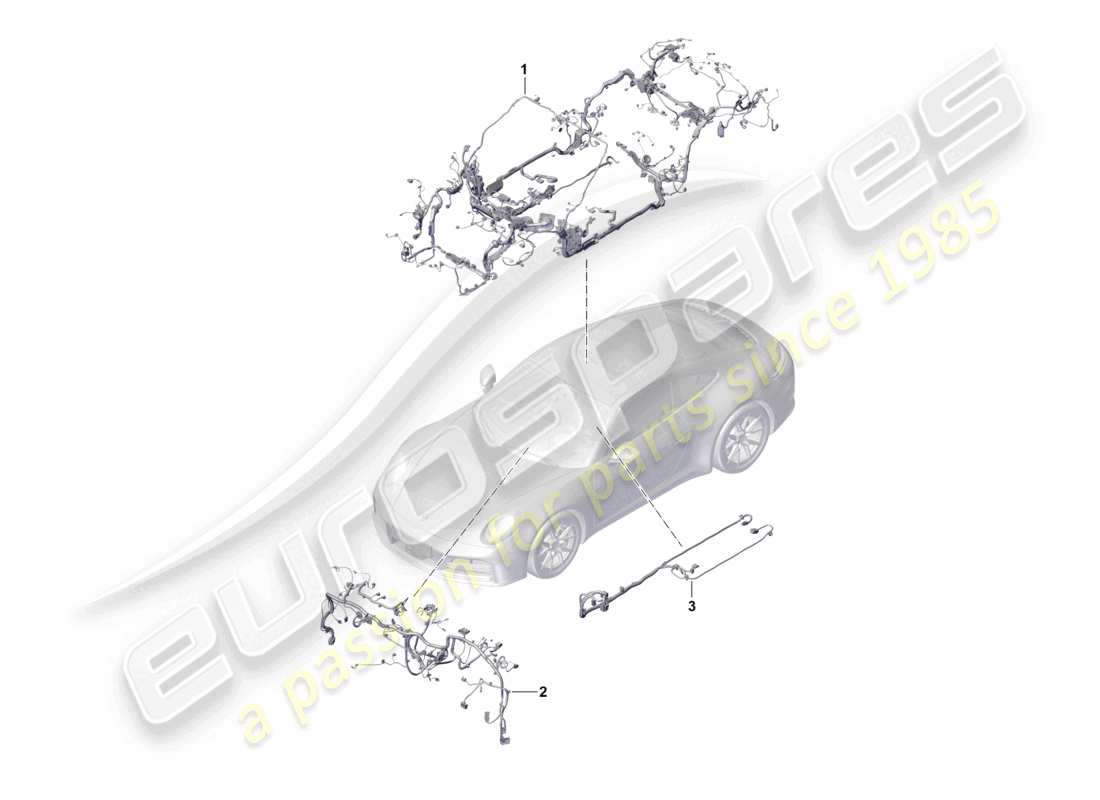 porsche 2024 (992-2) set di cavi per abitacolo e cablaggio del cruscotto per la consolle centrale schema dei componenti