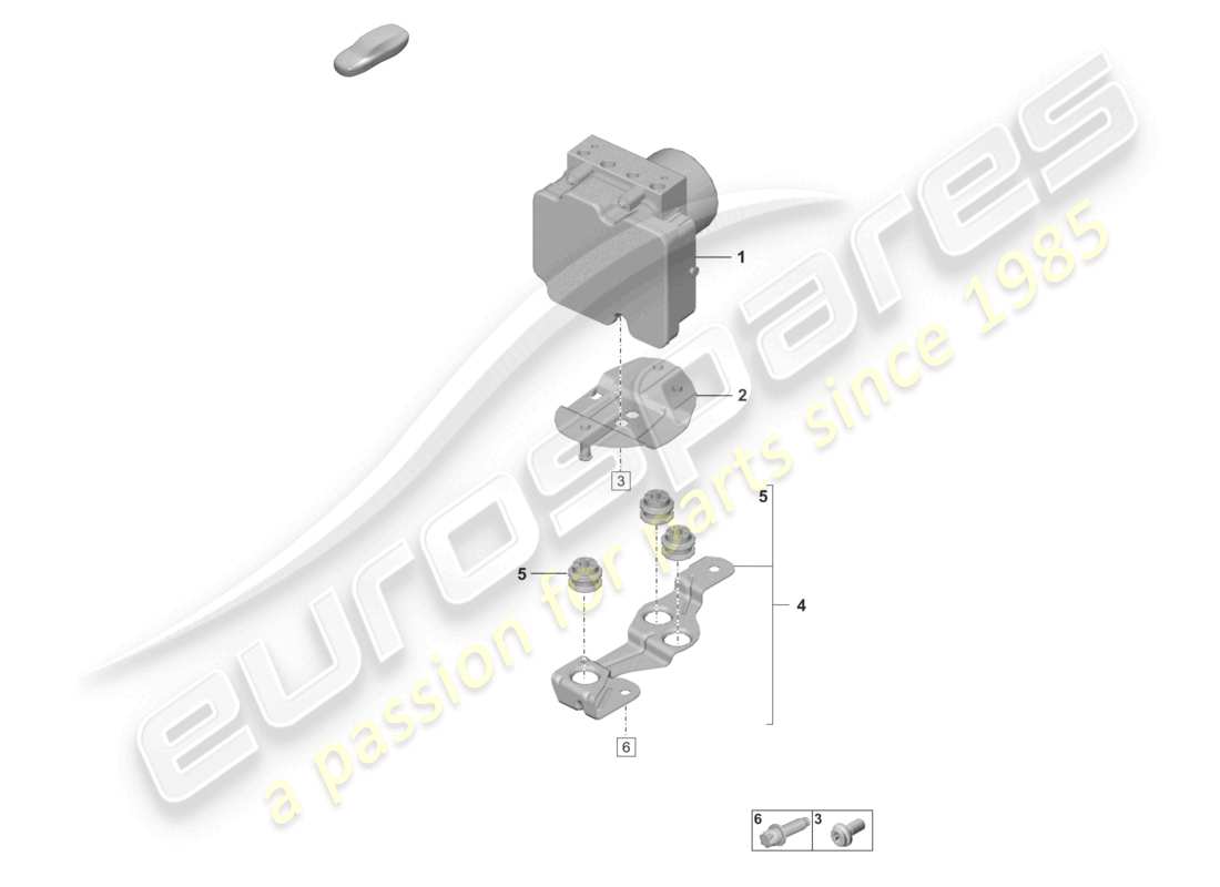 porsche 2024 (992-2 gt3/rs/st) unità idraulica sistema frenante antibloccaggio -abs- schema delle parti