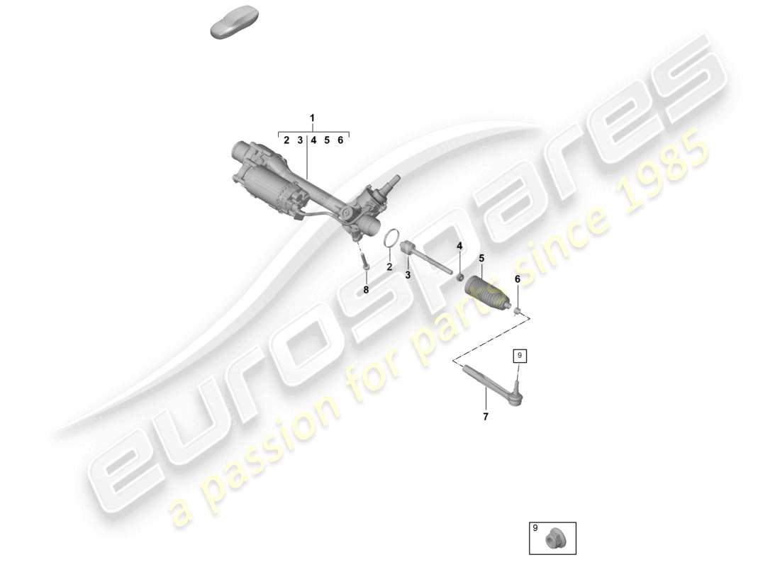 porsche 2024 (992-2) schema delle parti della scatola dello sterzo