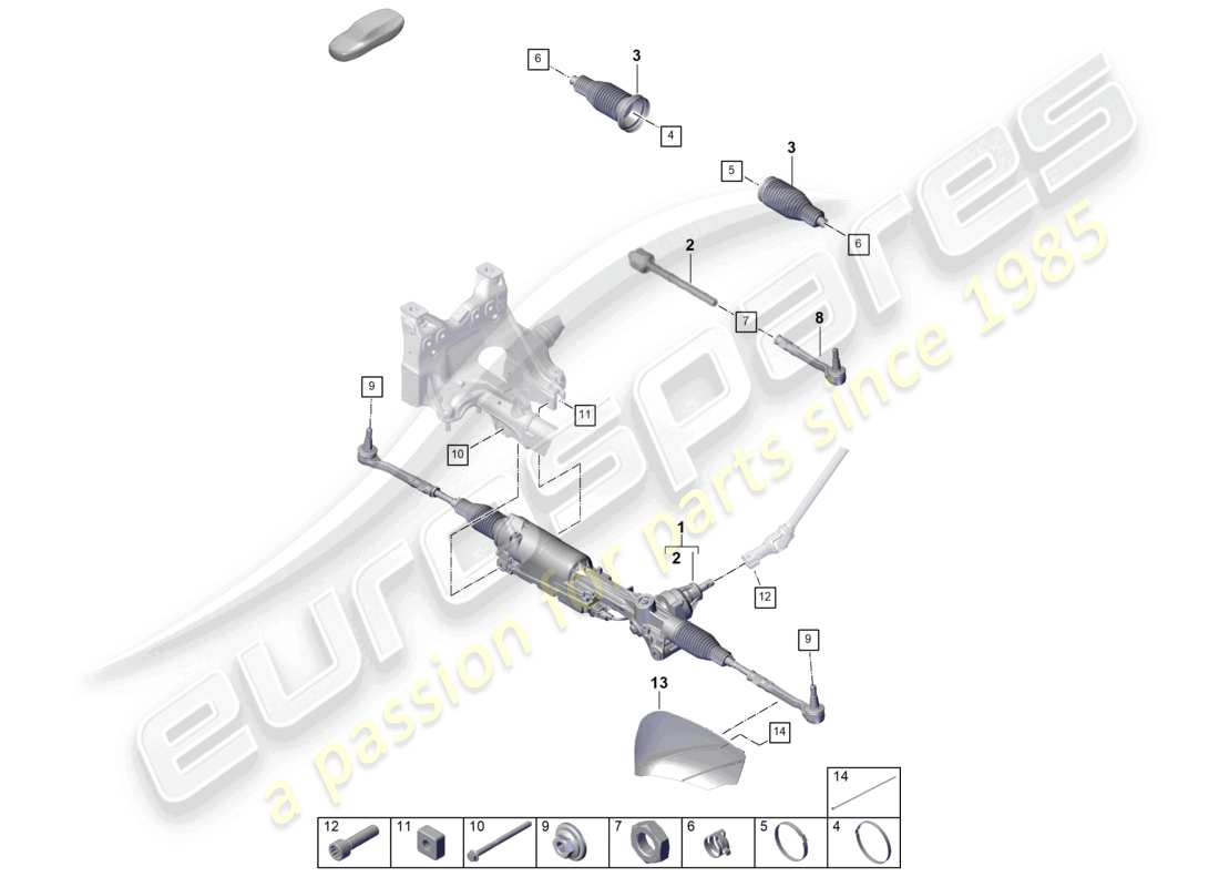porsche 2024 (cayenne e3 pa) accessori per sterzo diagramma delle parti