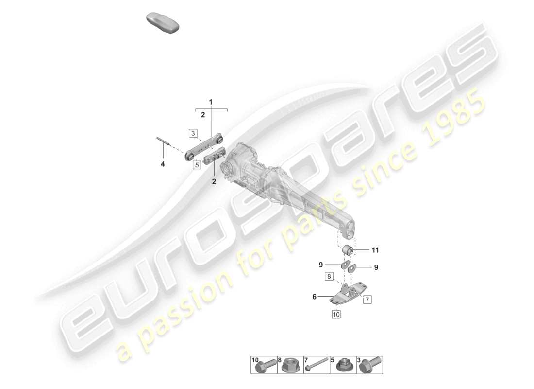 porsche 2021 (992-1 turbo / s) parti di montaggio per il differenziale dell'assale anteriore diagramma delle parti