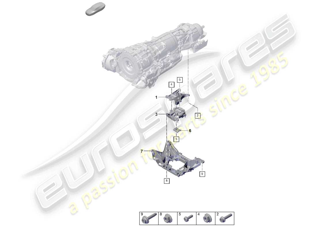 porsche 2026 (cayenne e3 pa) supporto di trasmissione del cambio diagramma delle parti