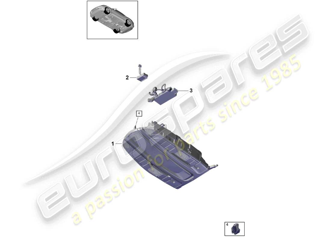 porsche 2021 (panamera 971-1) tetto della console diagramma delle parti