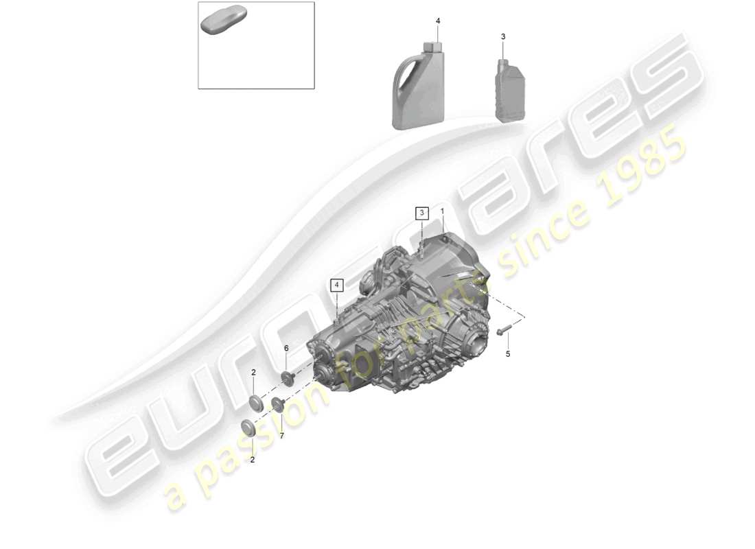 porsche 2023 (718 boxster spyder) - pdk - diagramma delle parti del cambio (parte di ricambio)