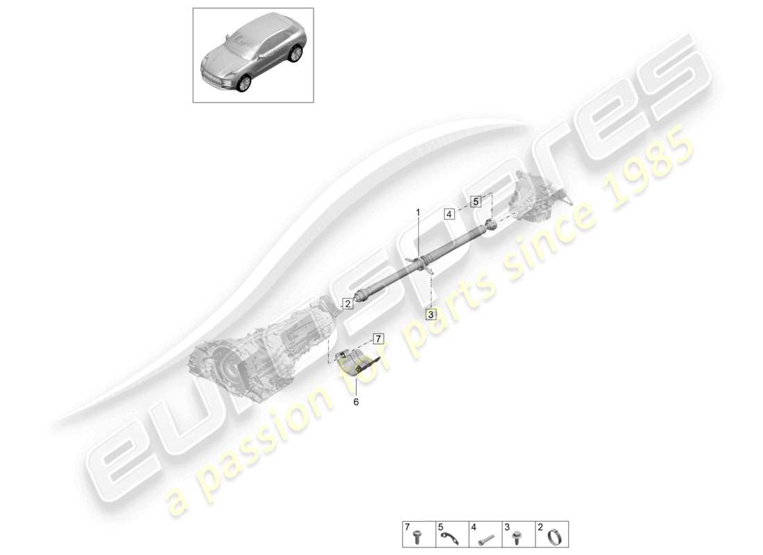 porsche 2021 (macan) schema parte albero cardanico