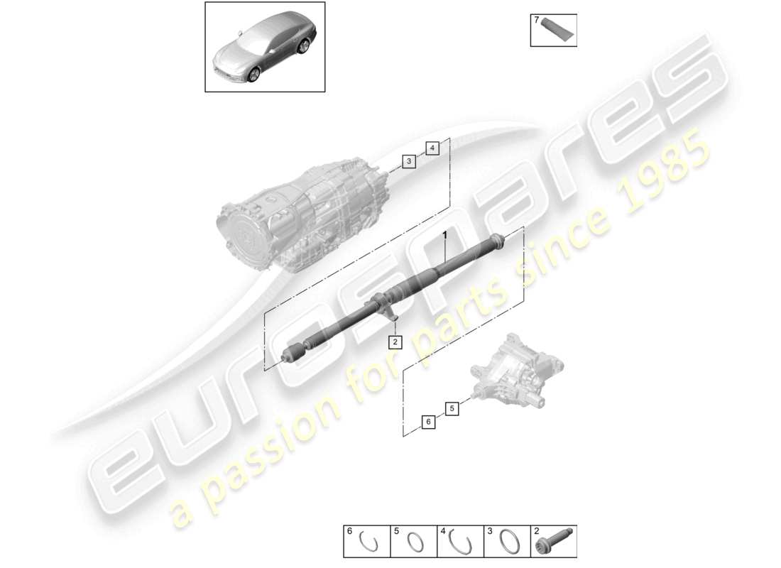 porsche 2021 (panamera 971-1) albero cardanico diagramma delle parti