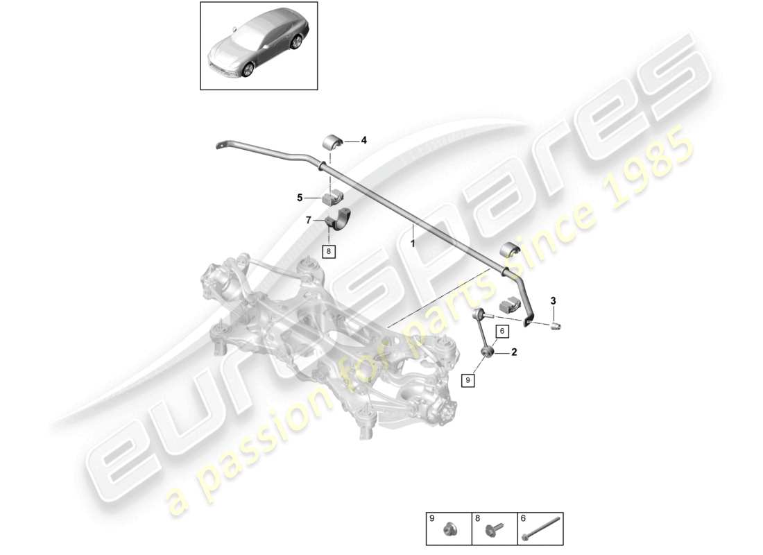 porsche 2021 (panamera 971-1) barra antirollio assale posteriore diagramma delle parti