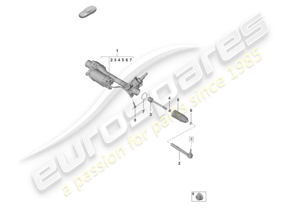 porsche 2023 (992-1 gt3/rs/st) sterzo diagramma delle parti