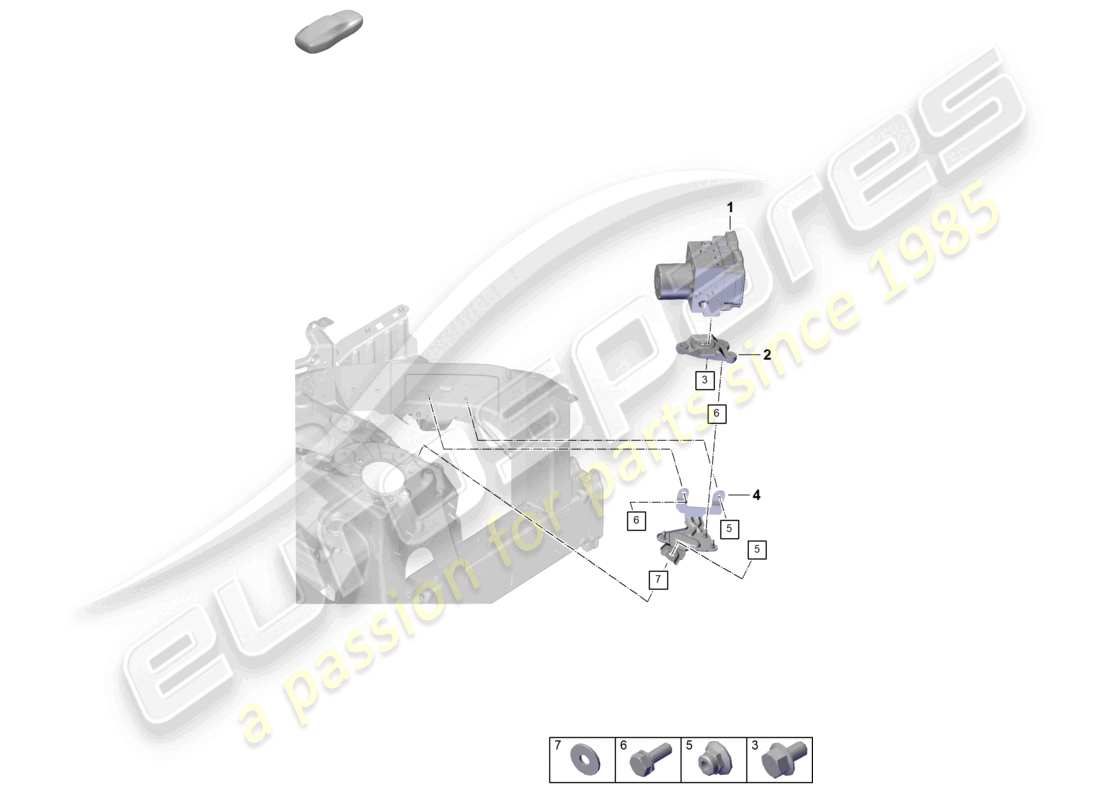 porsche 2026 (cayenne e3 pa) unità idraulica sistema frenante antibloccaggio -abs- schema delle parti