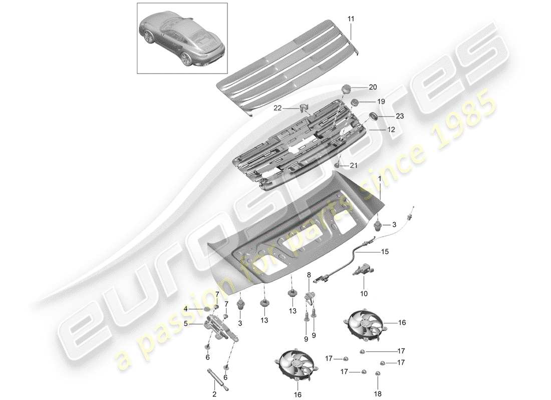 porsche 2018 (991-2 turbo) copertina diagramma delle parti