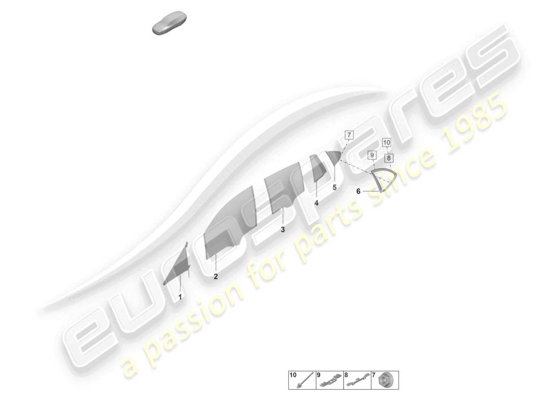 porsche 2024 (panamera 971-2) schema delle parti della finestra della porta
